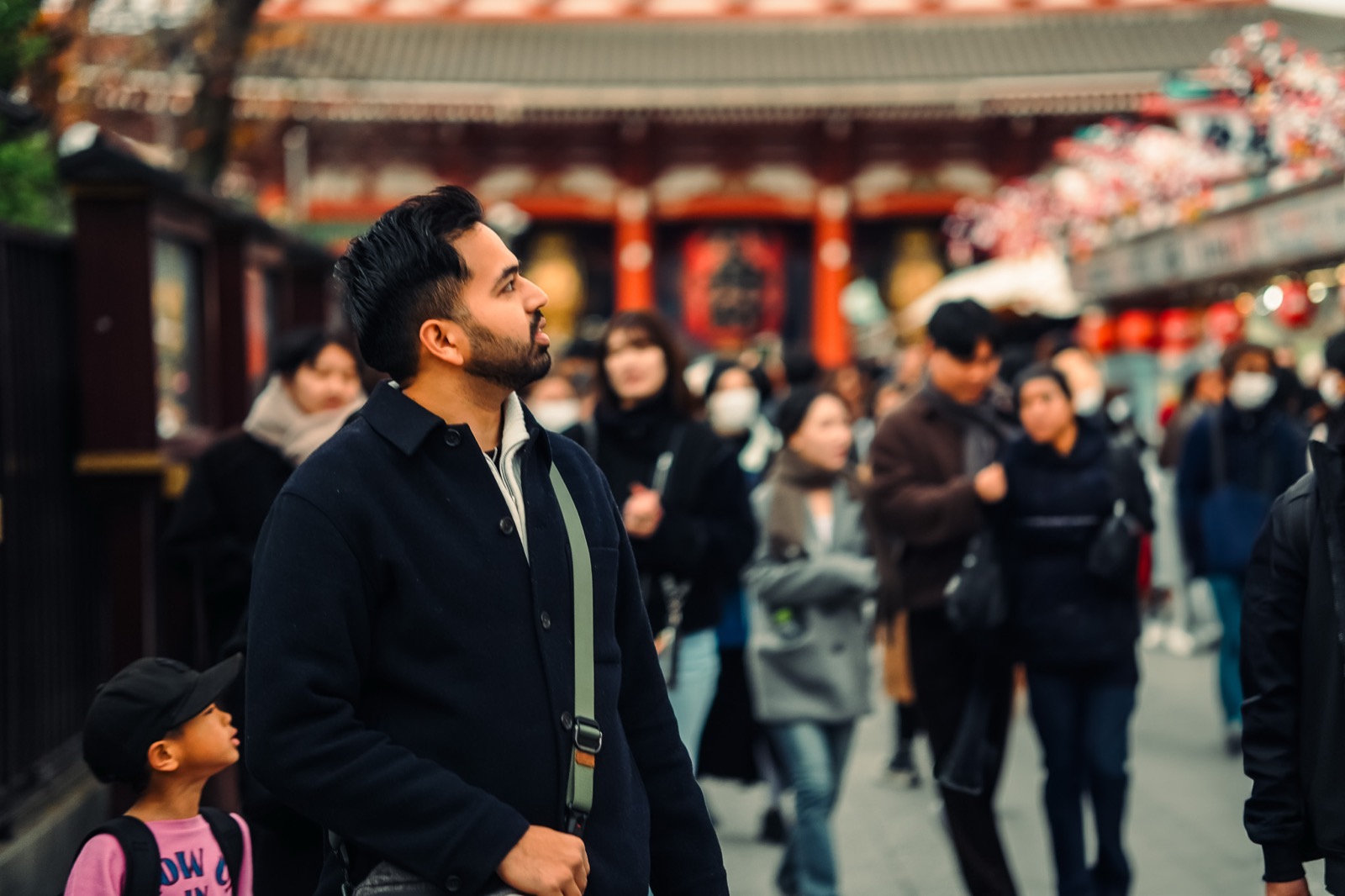 A Tokyo street scene at golden hour.